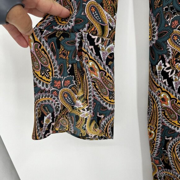 Cynthia Rowley Paisley Bell Sleeve Mini Shift Dress Size 6 Multi Color Polyester - Picture 2 of 5